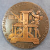 MB110066 France Abraham Bosse 17th century engraver Graveur du Roy bronze medal printing press Surreal 1972