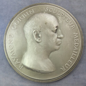 MB110068 France Raymond Corbin Sculpteur Medailleur by R. Martin 1972 silvered bronze medal