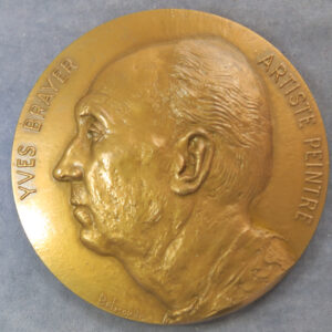 MB110070 France, Yves Brayer artiste peintre bronze medal by Belmondo 1970