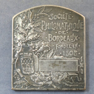 MB110074 France Societe Philomathique de Bordeaux silvered bronze medal XIII Exposition 1895 Arts and Crafts institute and exhibition