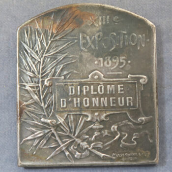 MB110074 France Societe Philomathique de Bordeaux silvered bronze medal XIII Exposition 1895 Arts and Crafts institute and exhibition