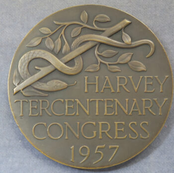 MB110075 GB Medicine. William Harvey Tercentenary Congress 1957 bronze medal
