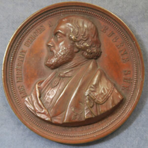 MB110076 Belgium bronze medal by Hart of Eugene Sue author writer 1845