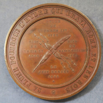 MB110076 Belgium bronze medal by Hart of Eugene Sue author writer 1845