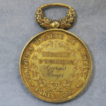 MB110080 France Hygiene de l’Enfance Child Hygiene Concours gilt prize medal 1892