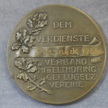 MB110081 Germany, Thuringia Poultry prize medal bronze by Hornlein 1922
