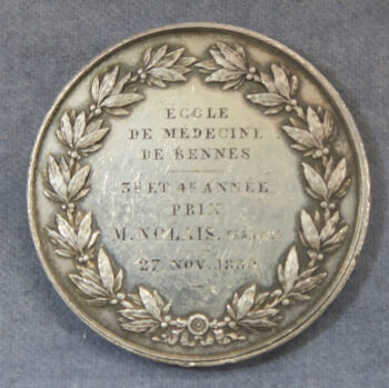 MB110082 Hippocrates by Rogat French silver prize medal for Rennes Ecole de Medicines 1880