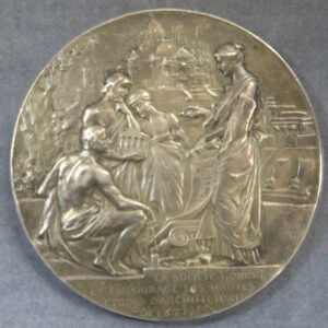 MB110084 France Silver prize medal for Architecture by Bottee 1896.