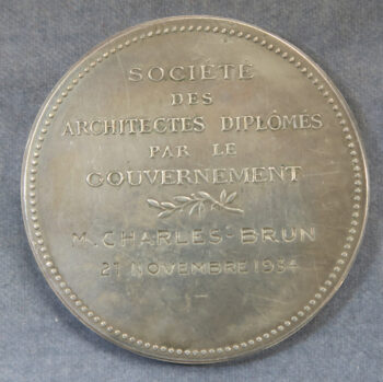 MB110084 France Silver prize medal for Architecture by Bottee 1896.