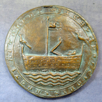 MB110092 France Seal medal: Ville de Pamiers Languedoc Boat with 3 tower chateau cast bronze 1970 Monnaie de Paris