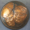 MB110093 France Belo artist and sculptor by Chauvenet 3 heads. Formes Musiques copper medal 1970