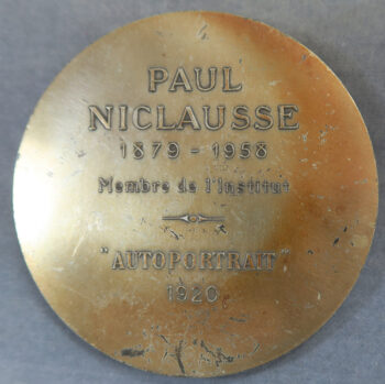 MB110096 France Paul Niclausse artist medallist Autoportrait heavy silver medal 1920