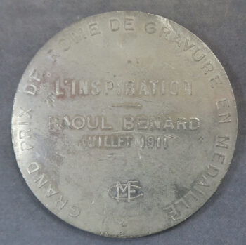 MB110101 France Prix de Rome medal series in pewter L’Inspiration by Benard 1911