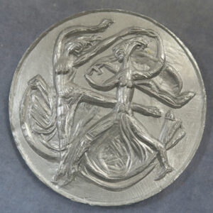 MB110103 France Prix de Rome medal series in pewter Initiation a la Danse by Michel Charpentier 1951