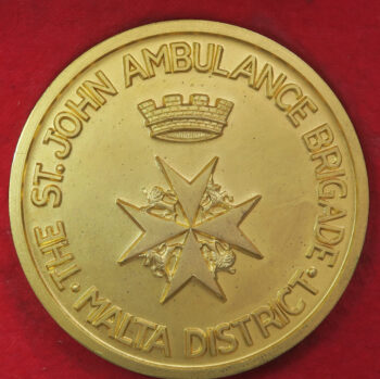 MB110112 St John Ambulance Brigade Malta Golden Jubilee 1959 gilt bronze medal