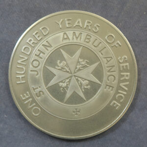 MB110114 Medicine/First Aid: St John Ambulance 100 years of service commemorative medal 1887-1987