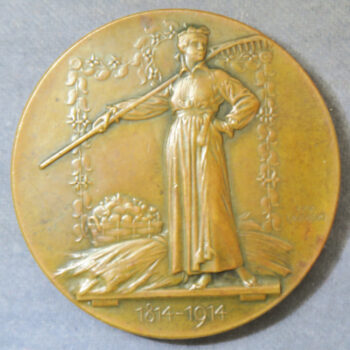 MB110129 Sweden Agricultural Fair Centenary 1914 Malmo bronze commemorative medal