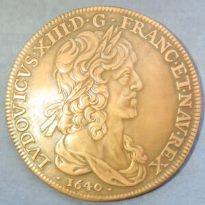 MB110135 France Monnaie de Paris medallic copy coin Dix-Louis d’or Louis XIII copper 1640 made 1973.