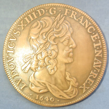 MB110135 France Monnaie de Paris medallic copy coin Dix-Louis d’or Louis XIII copper 1640 made 1973.