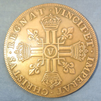 MB110135 France Monnaie de Paris medallic copy coin Dix-Louis d’or Louis XIII copper 1640 made 1973.