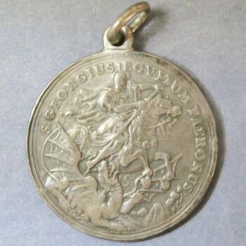 MB110137 Silver medal talisman 17th century Kremnitz St George & Dragon with boat in storm