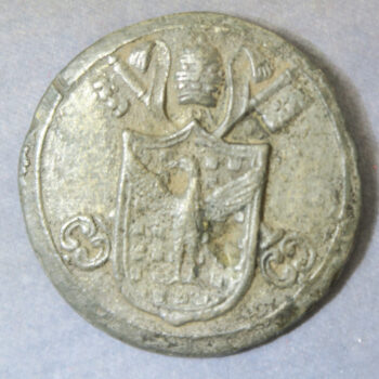 MB110139 Vatican Pope Lucius III 1180-85 16th century pewter cast medal