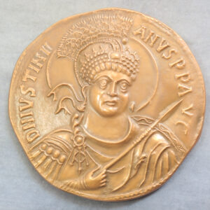 MB110145 Monnaie de Paris copper reproduction of Byzantine Emperor Justinian gold medal 1972