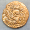 MB110146 Monnaie de Paris copper reproduction of Celtic billon stater Coriosolites Armorica stylised head charioteer reverse made 1970s