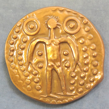 MB110148 Monnaie de Paris copper reproduction of Danubian Celts tetradrachm coin made 1970s Standing Man Herakles