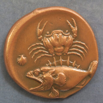 MB110151 Monnaie de Paris copper reproduction ancient Agrigentum Sicily tetradrachm AKRAGAS coin Eagle & hare 1969