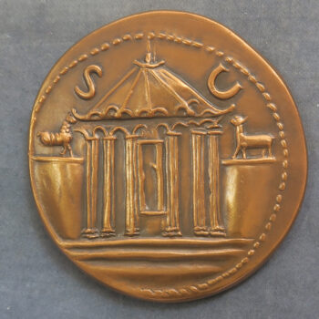 MB110156 Monnaie de Paris copper reproduction of Augustus sestertius Roman coin 1966.