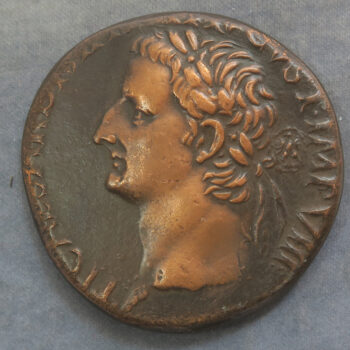 MB110157 Monnaie de Paris copper reproduction of Tiberius dupondius Roman coin 1971