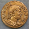 MB110160 France Germiny-des-Pres Romanesque chapel Charlemagne bronze medal by Robert Coutre 1959