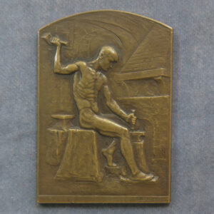 MB110162 Netherlands/Belgium bronze medal 1907 commemorative meeting Naked man Minting by Jourdain