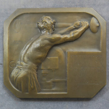 MB110164 France Duval Janvier reducing machine bronze advertising medal by Charpentier 1908 Art Nouveau Minting