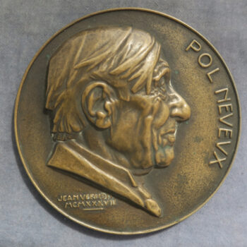 MB110167 France Cast bronze medal Pol Neveux by Jean Vernon 1938 SFAM