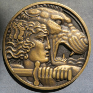 MB110173 Monument aux Enfants de Nice Morts pour la France 1928 bronze medal by Andre Lavrillier. Art Deco