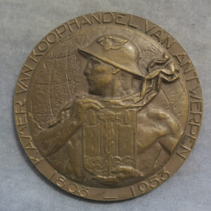 MB110181 Belgium Chambre de Commerce d’Anvers Antwerp bronze medal 150th anniversary 1953