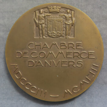 MB110181 Belgium Chambre de Commerce d’Anvers Antwerp bronze medal 150th anniversary 1953