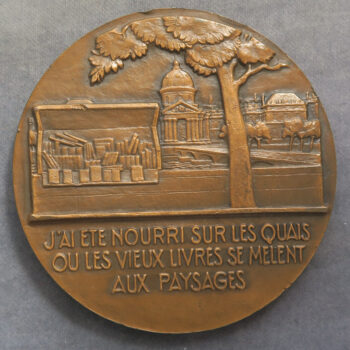 MB110185 Art Deco: Anatole France writer Parisian bronze medal by Delannoy