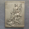 MB110187 Communes de France tribute medal plaque WW1 REDON to army veteran silvered bronze
