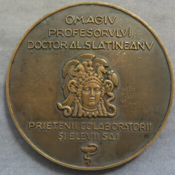 MB110188 Roumania, Art Deco bronze medal Professor Slatineanu by A Lavrillier 1939