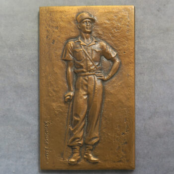 MB110191 Marechal Leclerc 1902-1947 North Africa, Hanoi bronze medal plaque by Guiraud.
