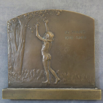 MB110197 France 60th marriage anniversary bronze standing medal by Baudichon 1919-1969