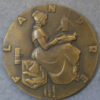 MB110201 Flandre French Line ocean liner cruise ship Art Deco bronze medal 1951