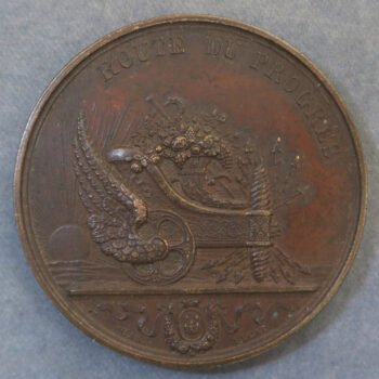 MB110202 Belgium Regence d’Anverse Antwerp Railway medal bronze 1836 by Hart