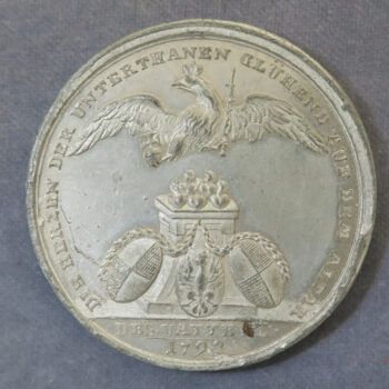 MB110205 Prussia king Friedrich Wilhelm II 1792 Reich pewter medal