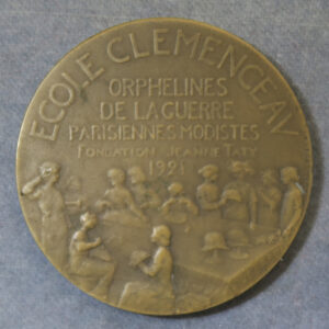 MB110209 France Fashion school Ecole Clemenceau 1921 for Orphaned Girls bronze medal