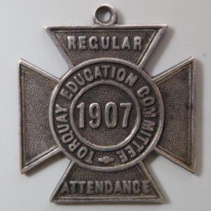 Torquay Education Committee 1907 silver cross Regular Attendance medal