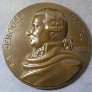 France explorer of Oceania Comte de Laperouse 1741-1788 bronze medal. Exhibition 1956France explorer of Oceania Comte de Laperouse 1741-1788 bronze medal. Exhibition 1956